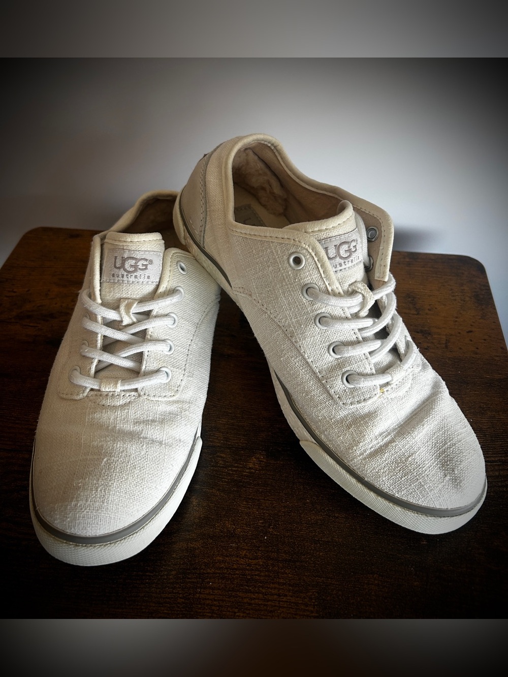 Like new UGG’s !!  Sweet Canvas Sneakers in Off-White women’s 8